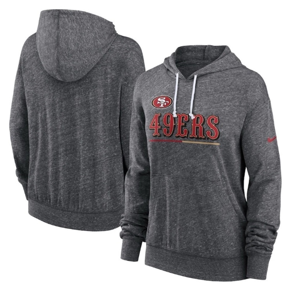 Womens Nike San Francisco 49ers Gray Pullover Hoodie Large